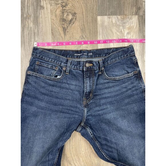 Old Navy Mens Loose Jeans 34x32 Dark Wash Blue Denim Built In Flex - Picture 5 of 7